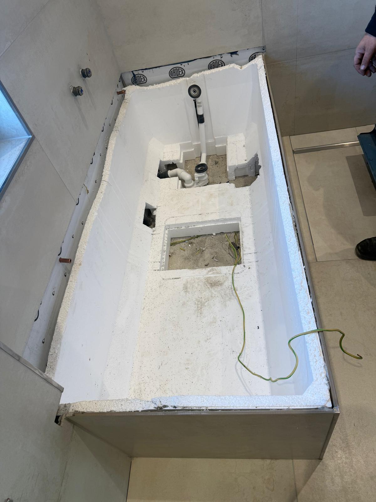 After removing the old bathtub