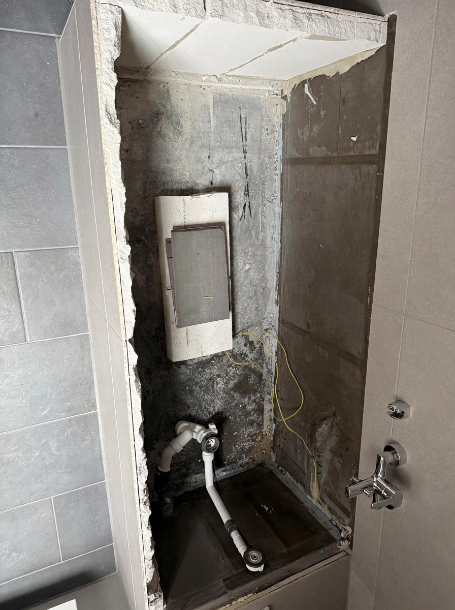 After removing the old bathtub